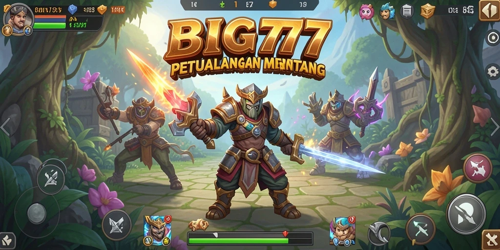 Tangkapan layar gameplay <strong>BIG77</strong> menampilkan pertarungan seru dan karakter yang menarik.