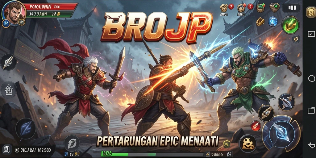 Gameplay seru dan aksi pertarungan karakter di BROJP.