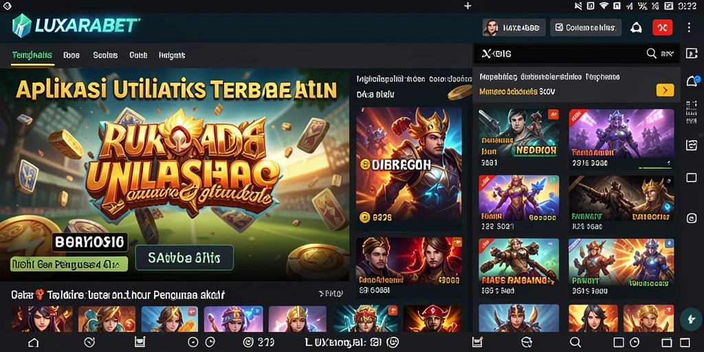 Screenshot utama LUXARABET menampilkan semua fitur utilitas yang efisien.