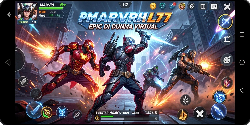 Screenshot menunjukkan momen pertarungan intens di MARVRL77.