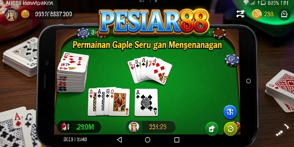 Gameplay PESIAR88 menampilkan keseruan permainan Gaple yang interaktif.