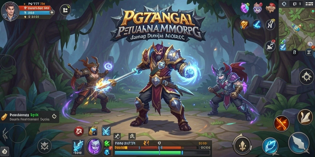 Screenshot PG777 menampilkan pertarungan seru dalam dunia MMORPG yang luas.