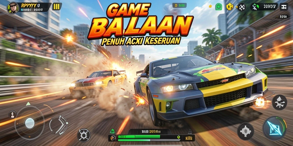 Gameplay seru RPYYY dengan mobil balap yang cepat dan trek menantang.