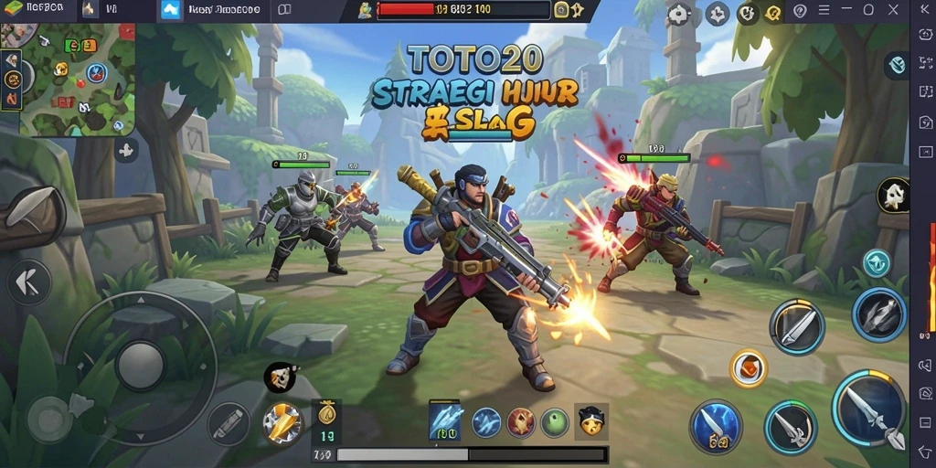 Tampilan gameplay mendebarkan dari TOTO20 yang menampilkan strategi perang.