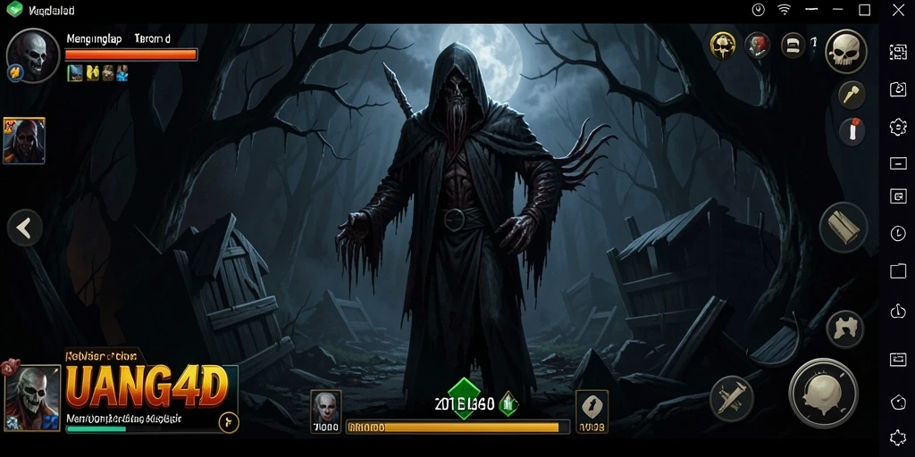 Gameplay UANG4D menampilkan suasana kegelapan yang mencekam.