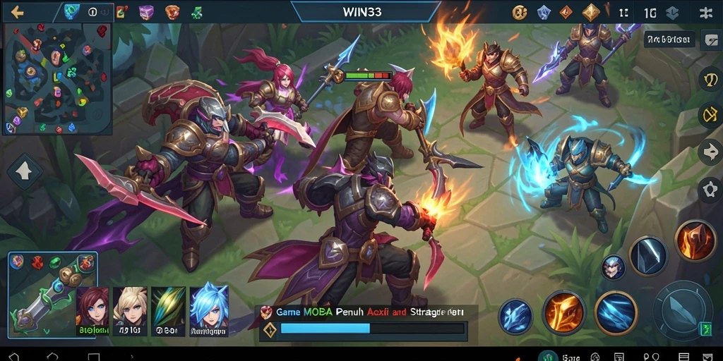 Gameplay seru WIN33 dengan pertarungan intens antar tim.