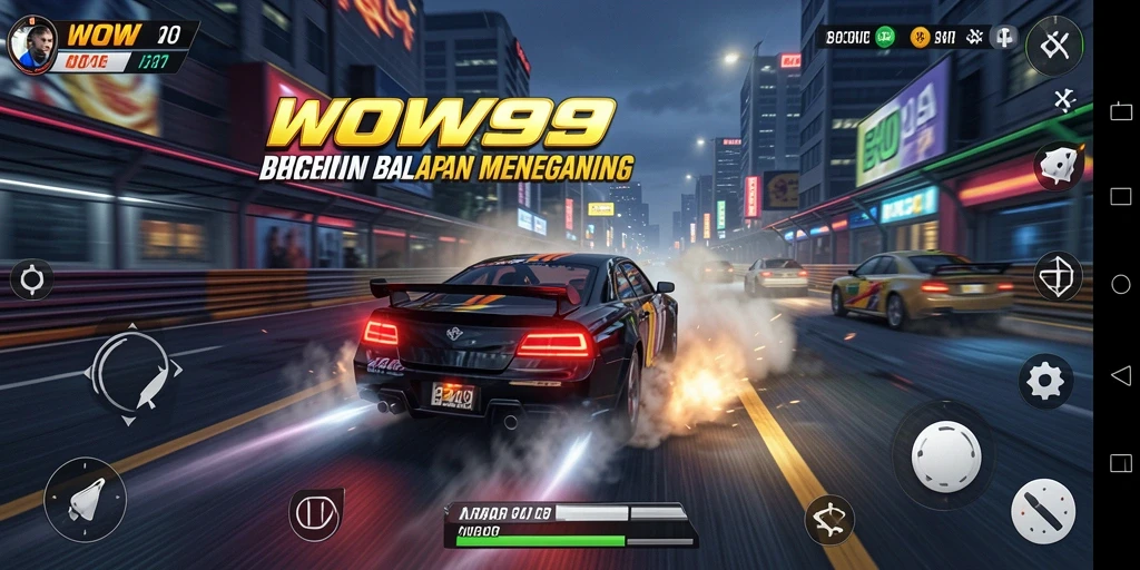 Tangkapan layar dari gameplay WOW99 menampilkan balapan seru dengan grafik yang menawan.